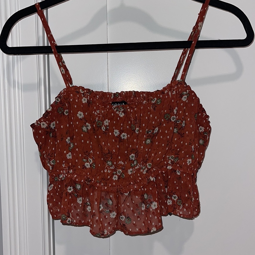 Storia Small Cropped Floral Cinched Top